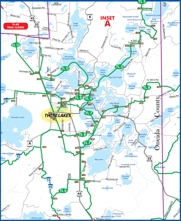 Inset A - detail of Three Lakes